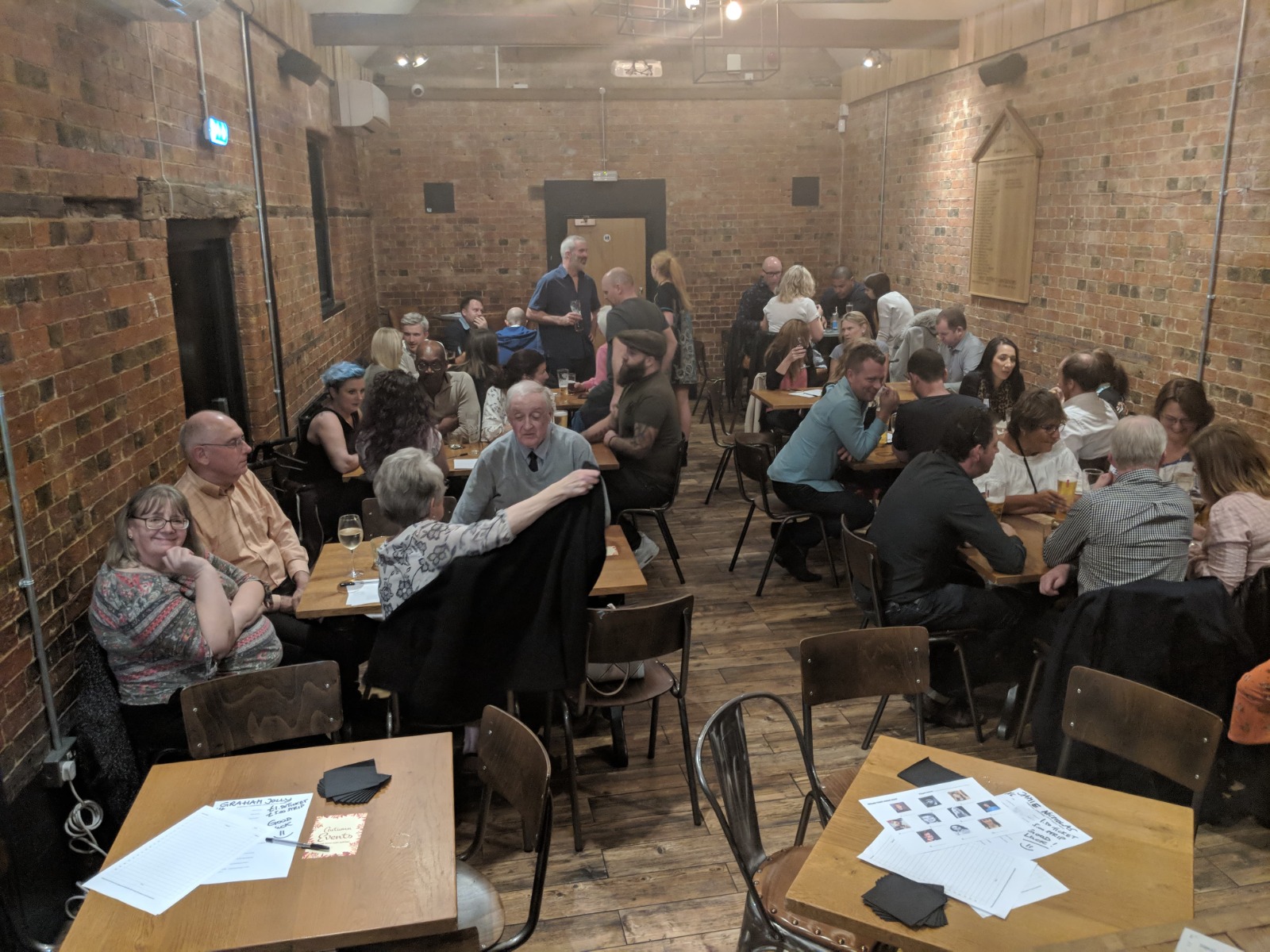 Winning team celebrating at an MK Pub Entertainment quiz night