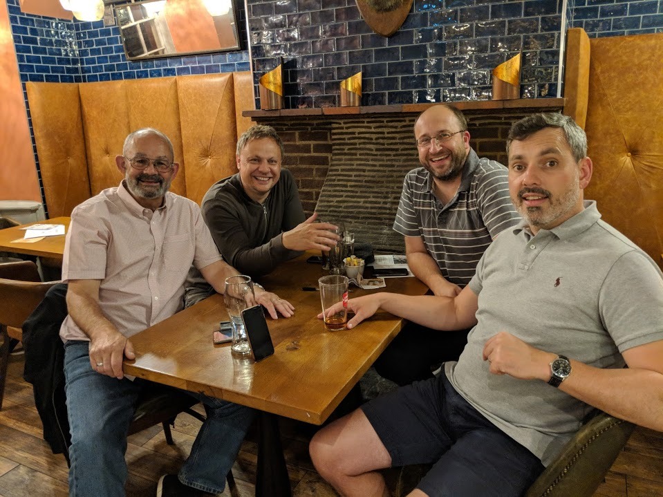 Winners celebrating at an MK Pub Entertainment quiz night